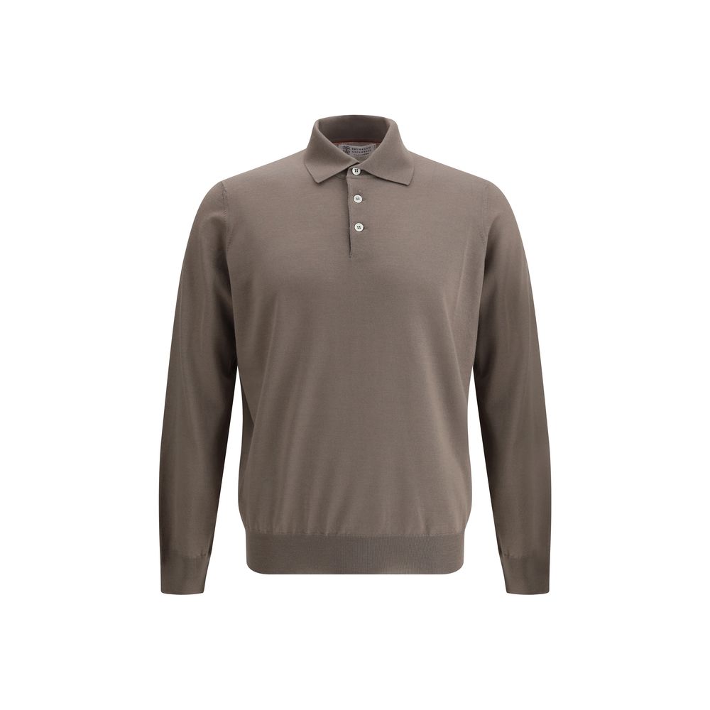 Brunello Cucinelli Grey Premium Virgin Wool Polo Shirt