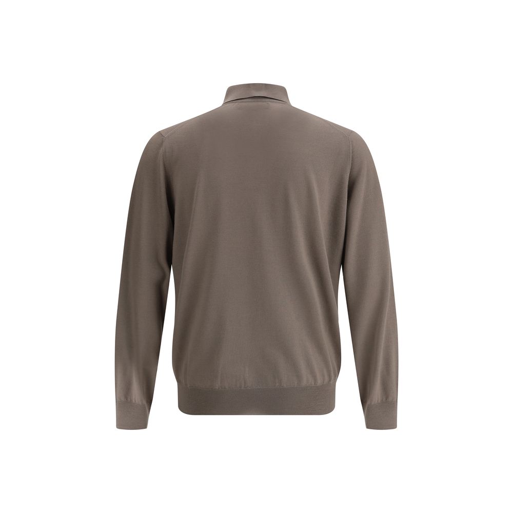 Brunello Cucinelli Grey Premium Virgin Wool Polo Shirt