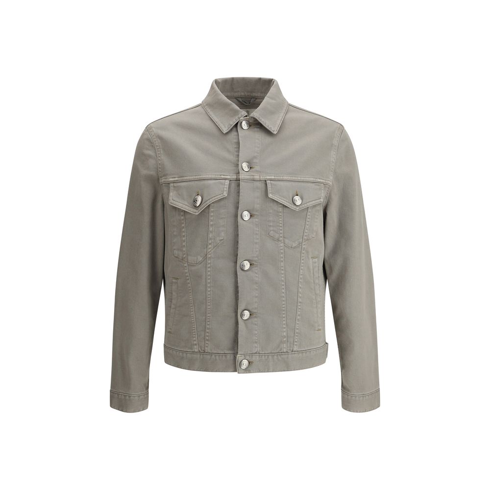 Brunello Cucinelli Blue Cotton Denim Jacket for Timeless Elegance