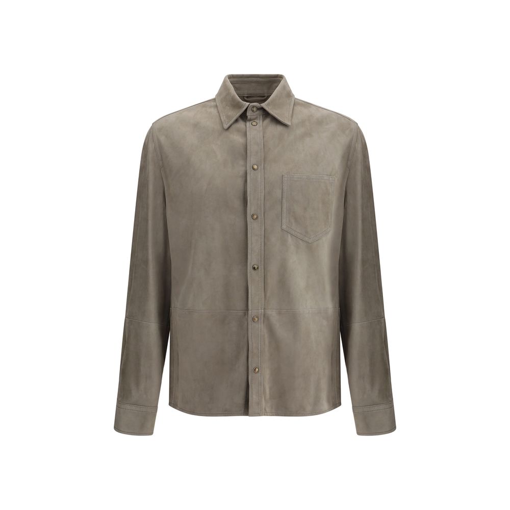 Brunello Cucinelli Beige Suede Shirt for Elevated Sophistication
