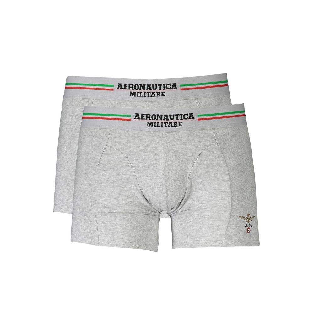 Aeronautica Militare Gray Cotton Underwear for Elevated Comfort