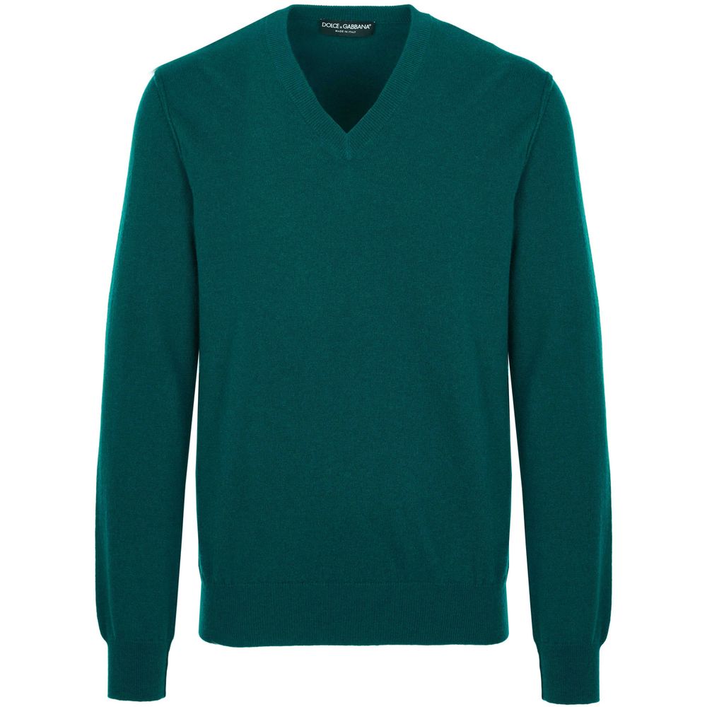 Dolce & Gabbana Green Cashmere Sweater for Elevated Style