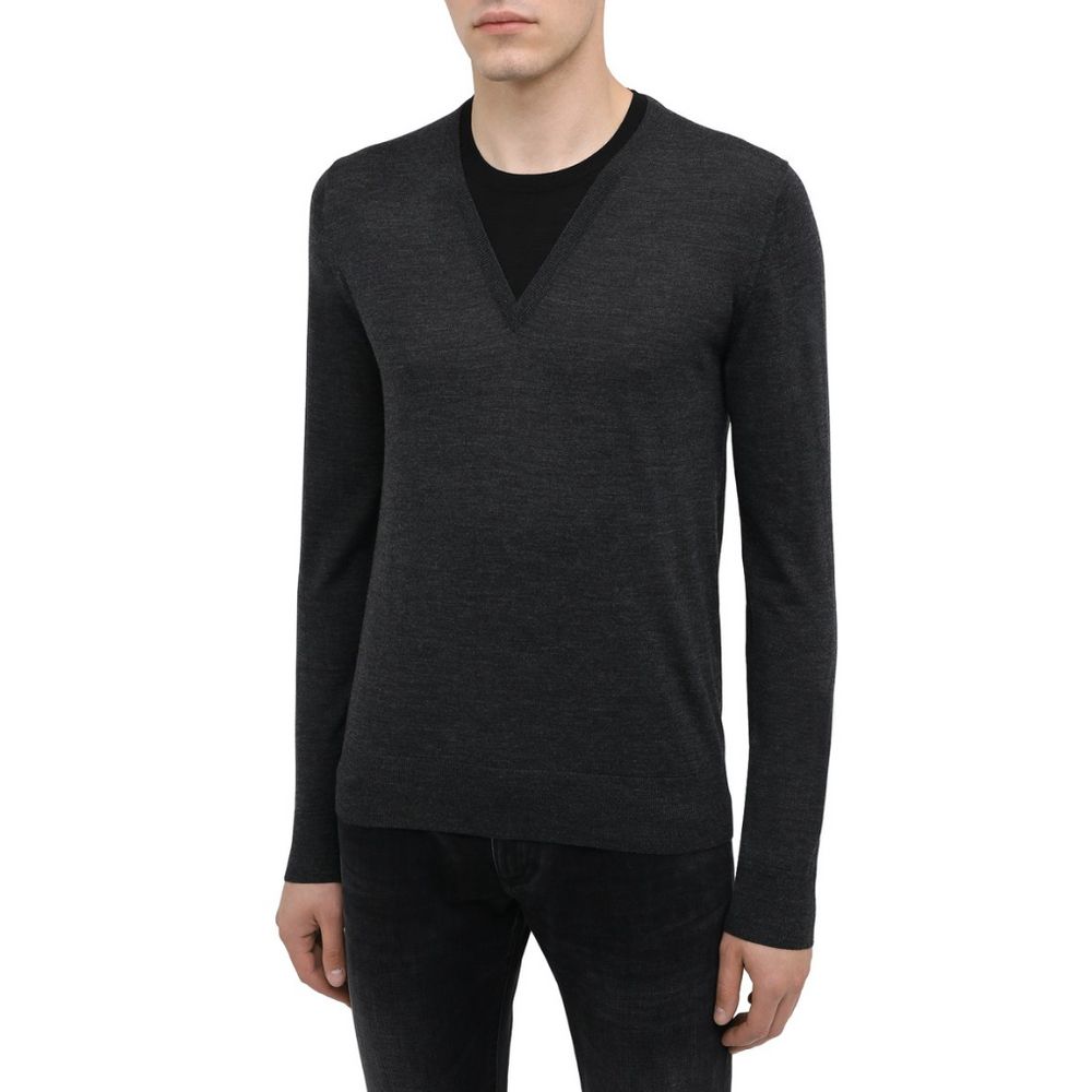 Dolce & Gabbana Gray Wool Sweater For Timeless Elegance