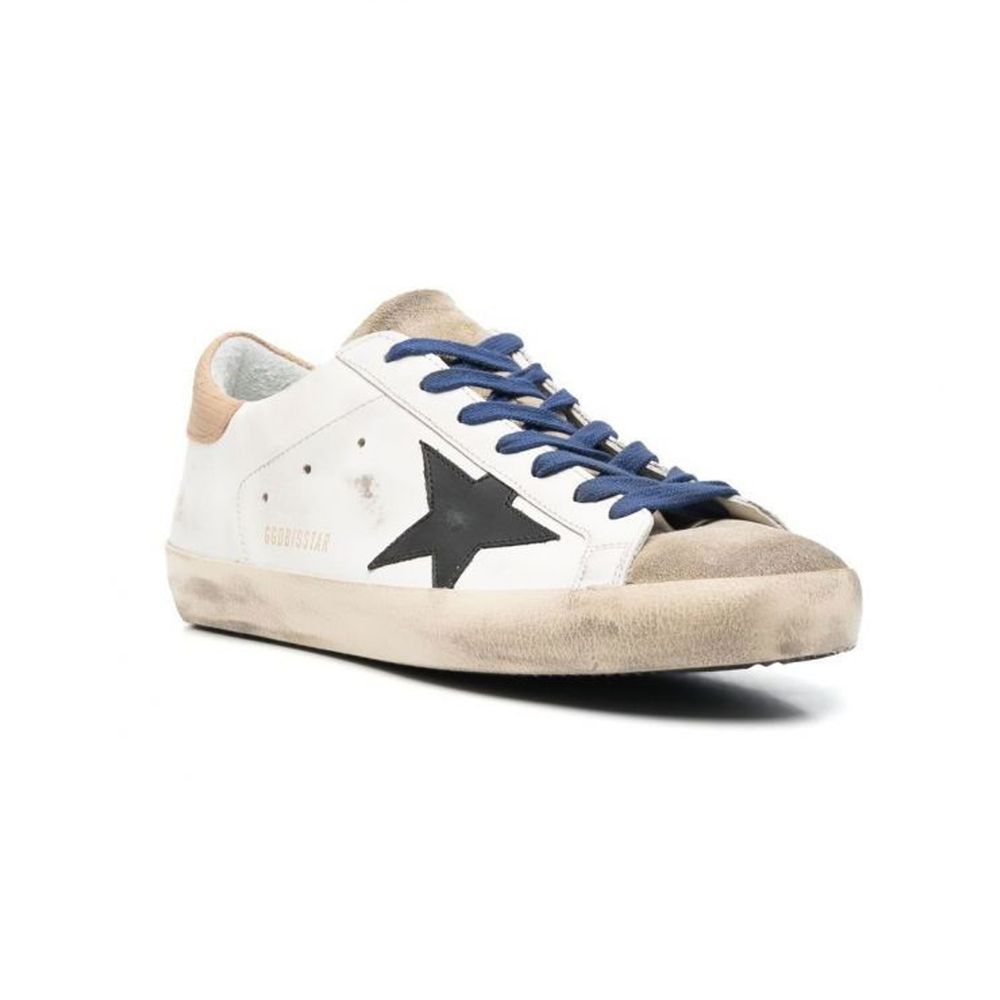 Golden Goose White Leather Sneaker with Lizard-Print Detail