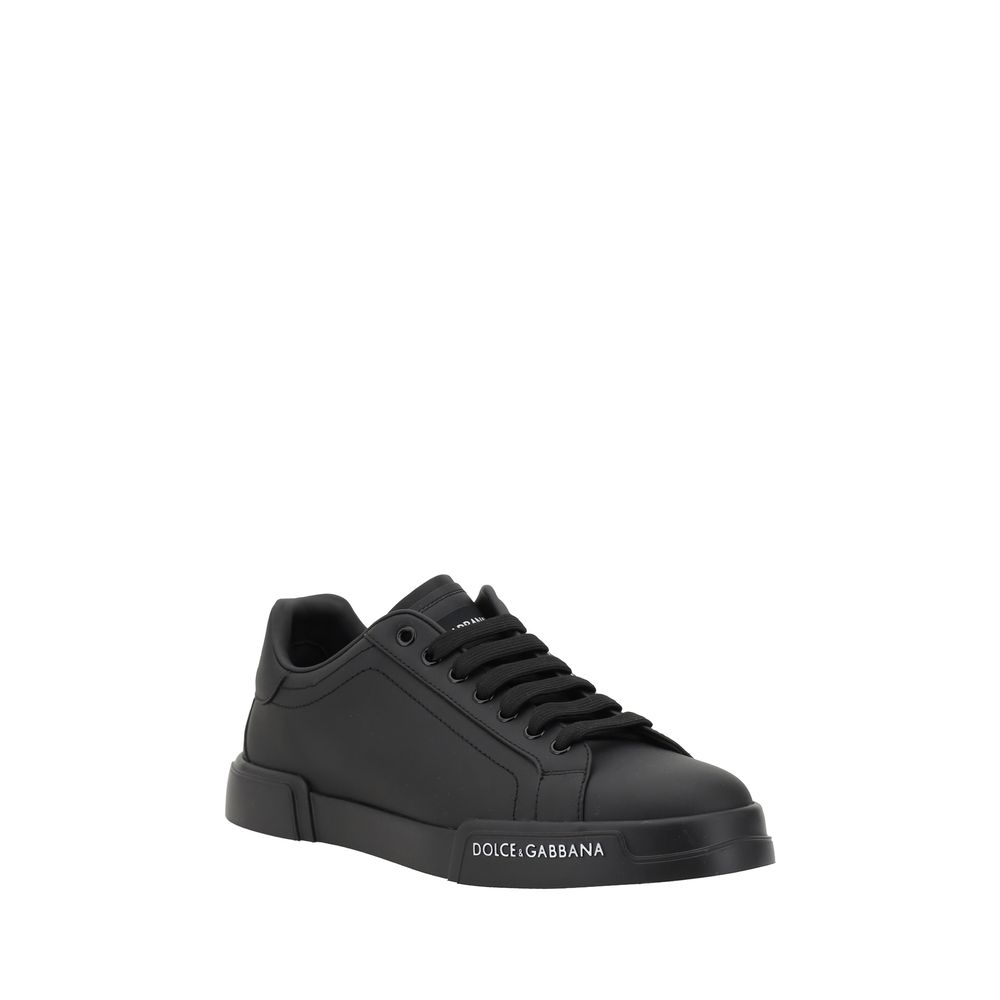Dolce & Gabbana White Leather Sneakers for Elevated Style