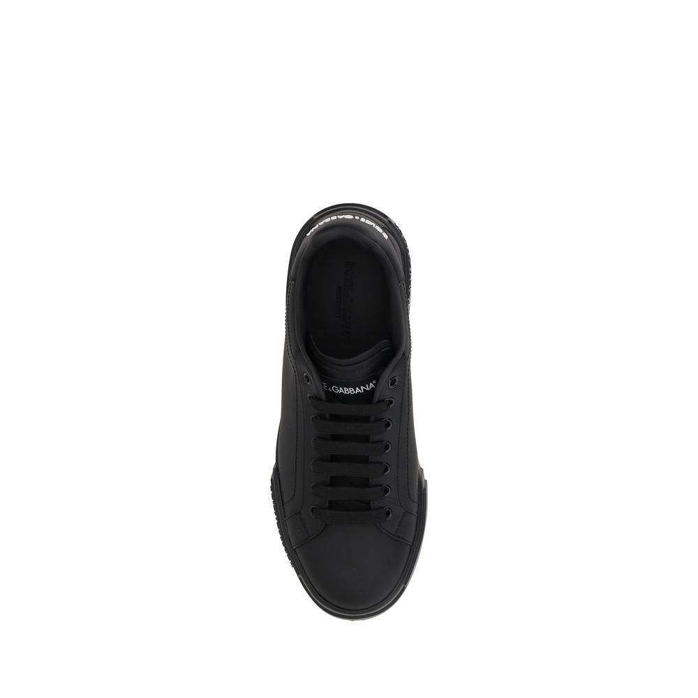 Dolce & Gabbana White Leather Sneakers for Elevated Style