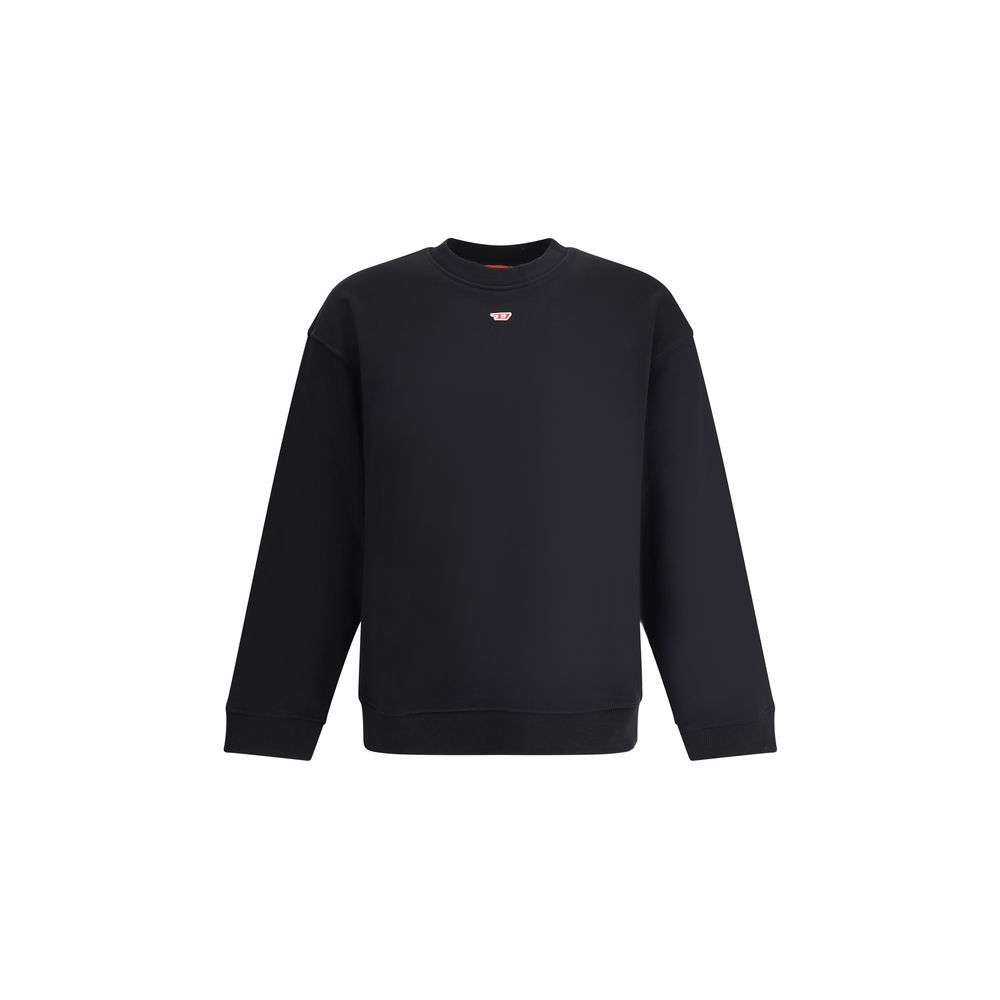 Diesel Grey Cotton S-Boxt-D Sweatshirt for Effortless Urban Elegance