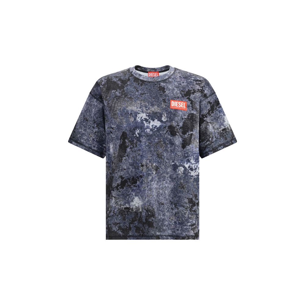 Diesel Black Cotton T-Boxt-R12 T-Shirt with Signature Monogram Detail