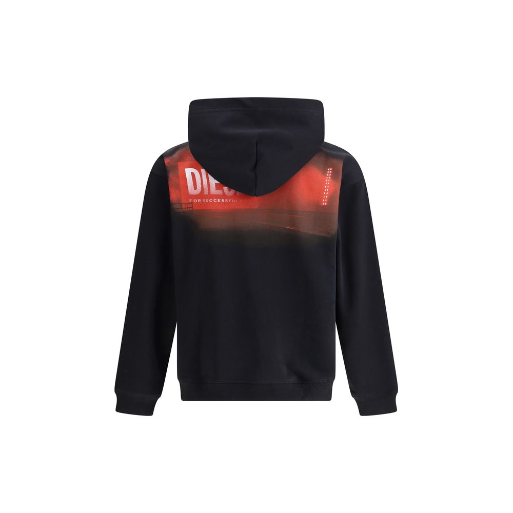 Diesel Grey Cotton S-Boxt-Hood-R11 Hoodie - Refined Minimalist Elegance