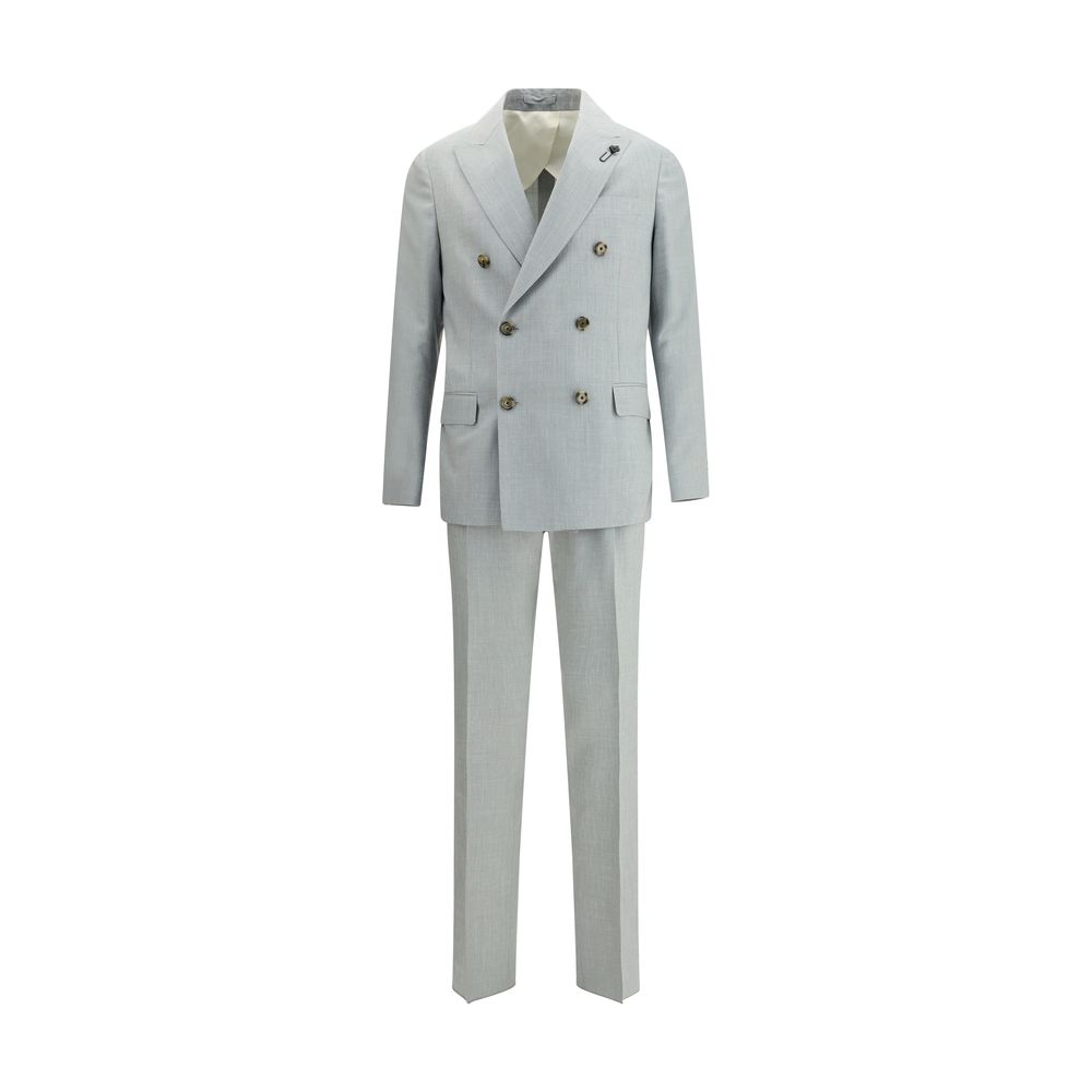 Lardini Navy Premium Virgin Wool Double-breasted Suit