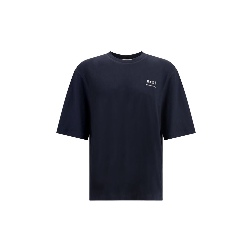 Ami Paris White Cotton Logoed T-Shirt for Effortless Sophistication