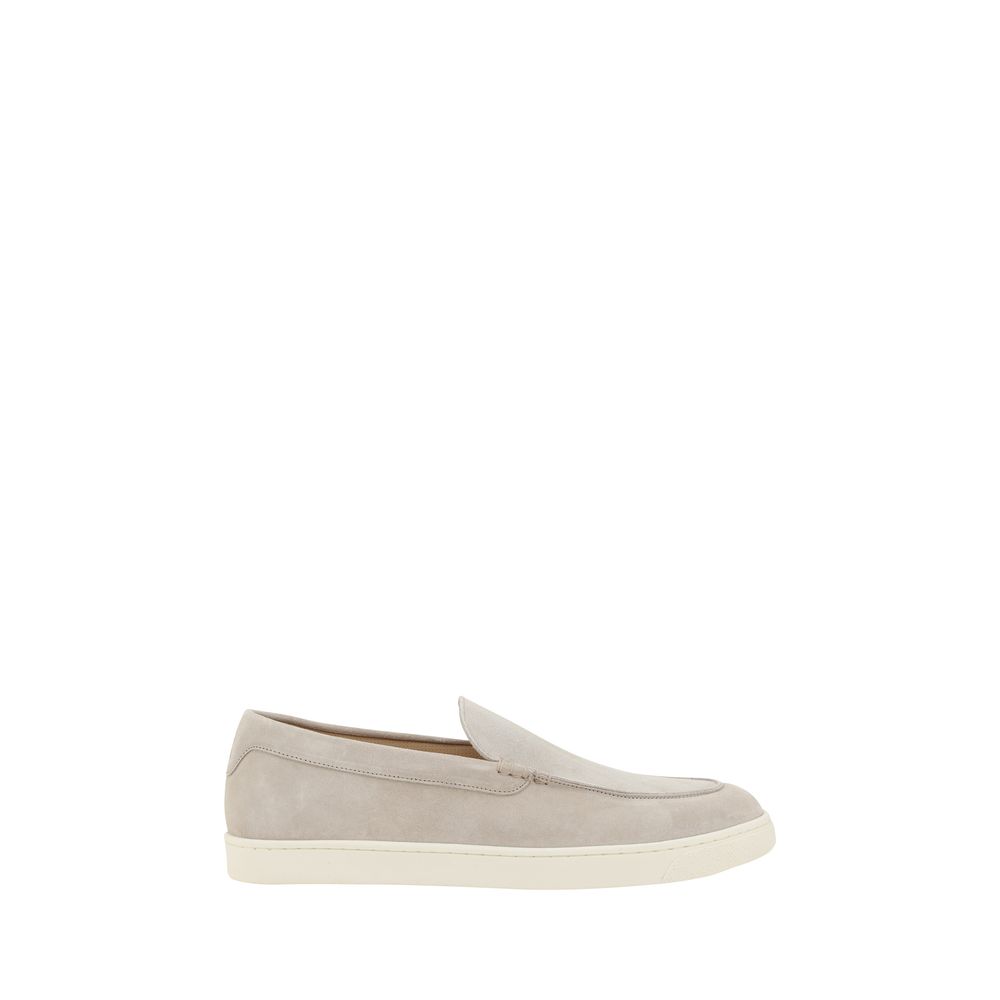 Brunello Cucinelli Grey Luxurious Suede Slip-on Sneakers
