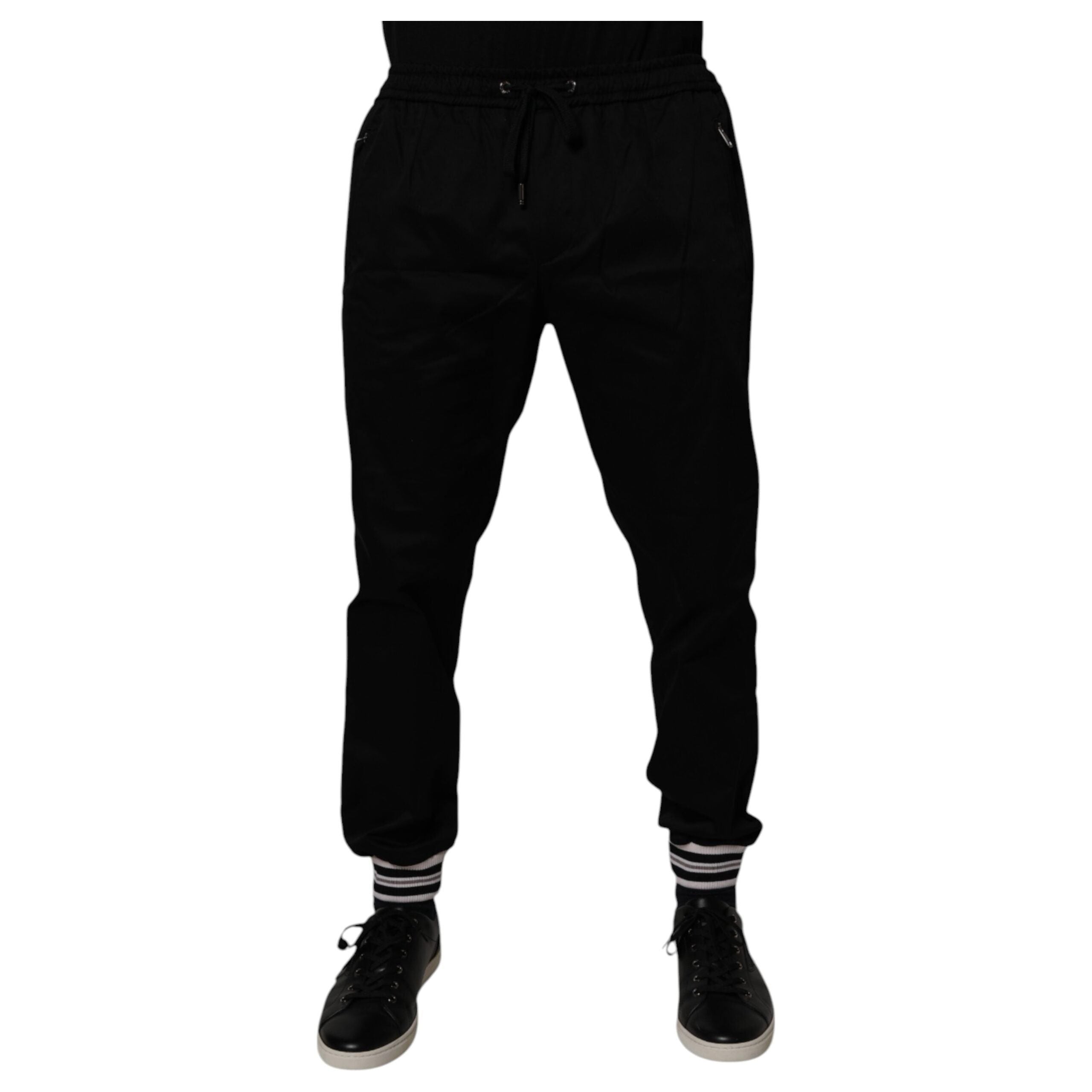 Dolce & Gabbana Black Cotton Stretch Jogger Sweatpants