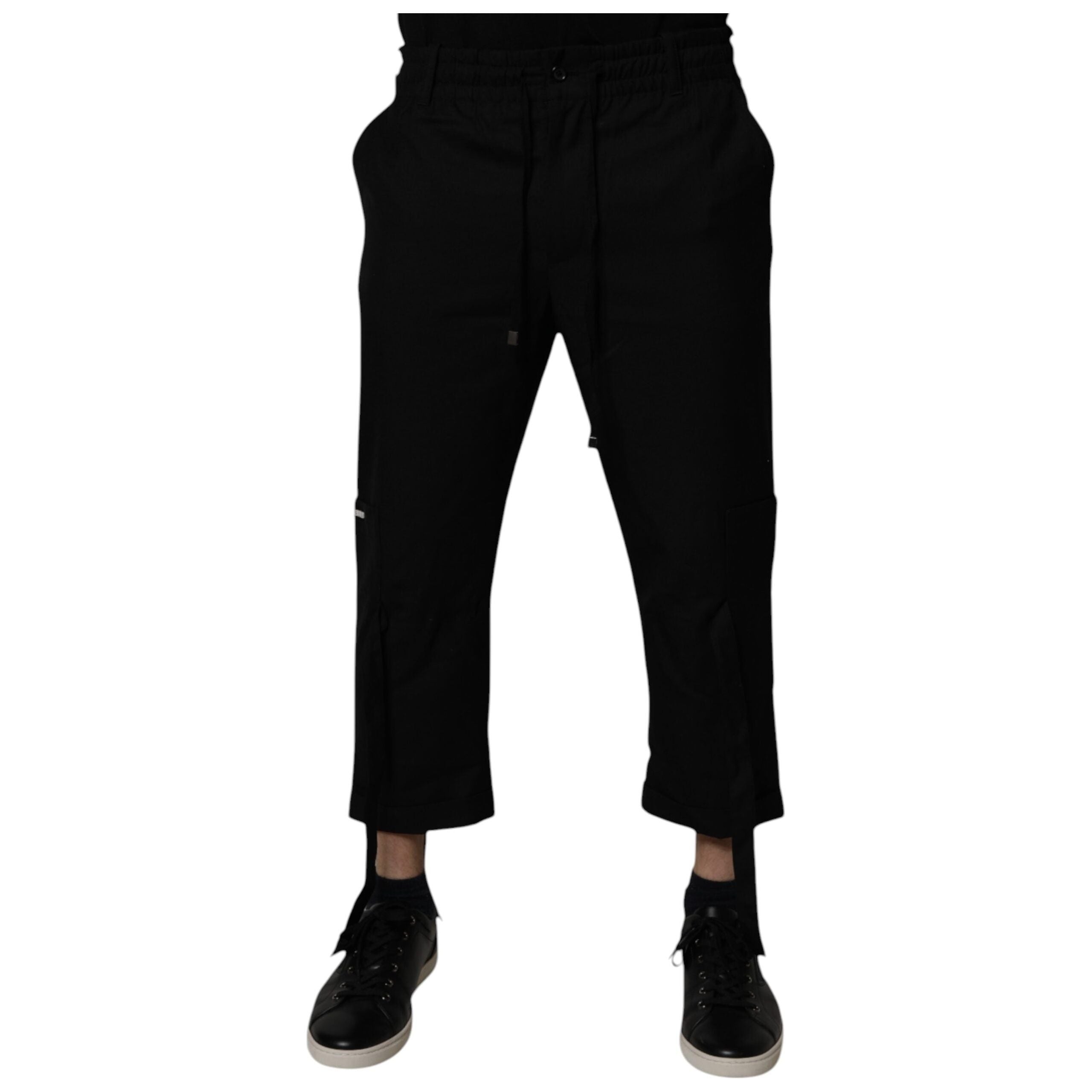 Dolce & Gabbana Black Virgin Wool Cropped Pants