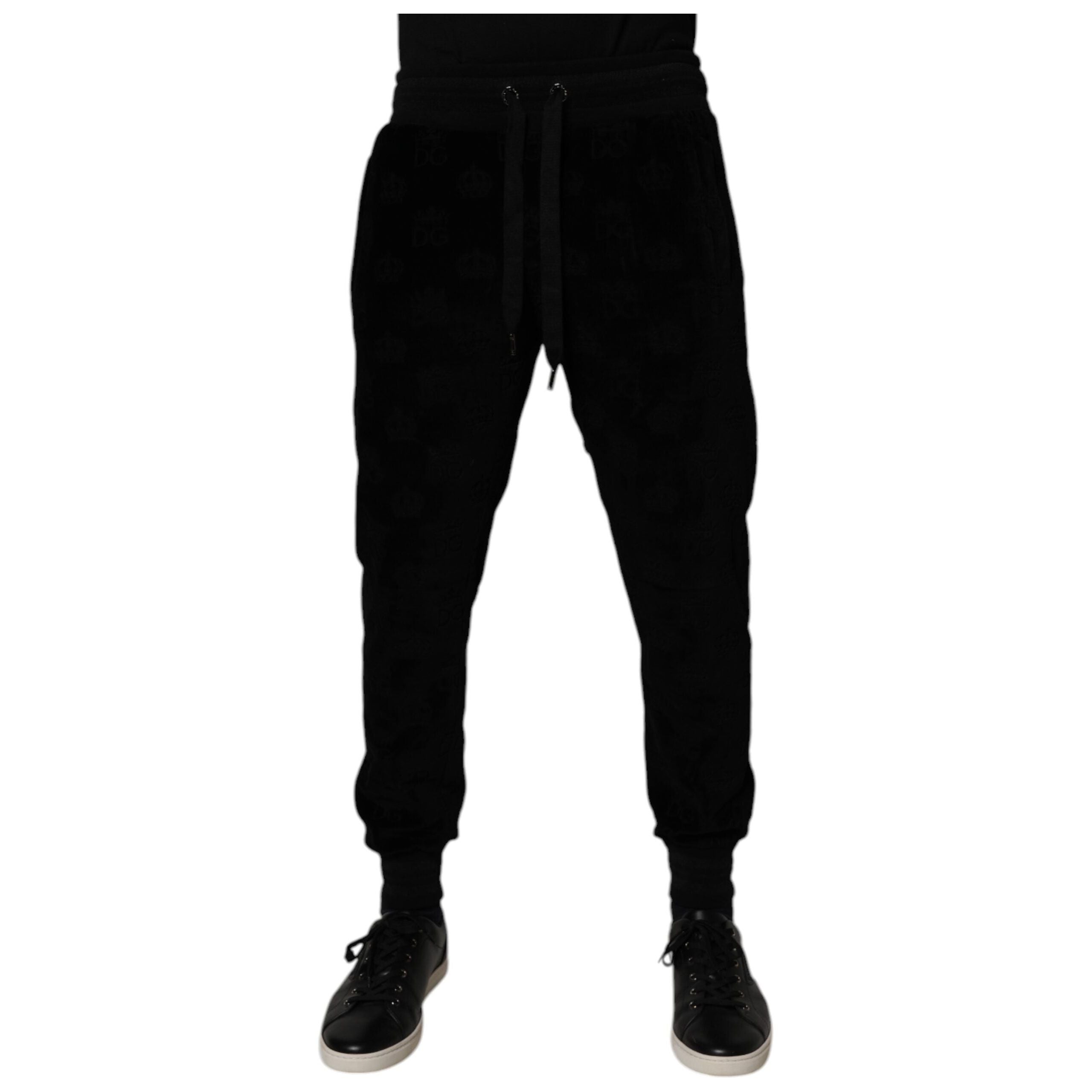 Dolce & Gabbana Black Cotton Jogger Sweatpants Pants