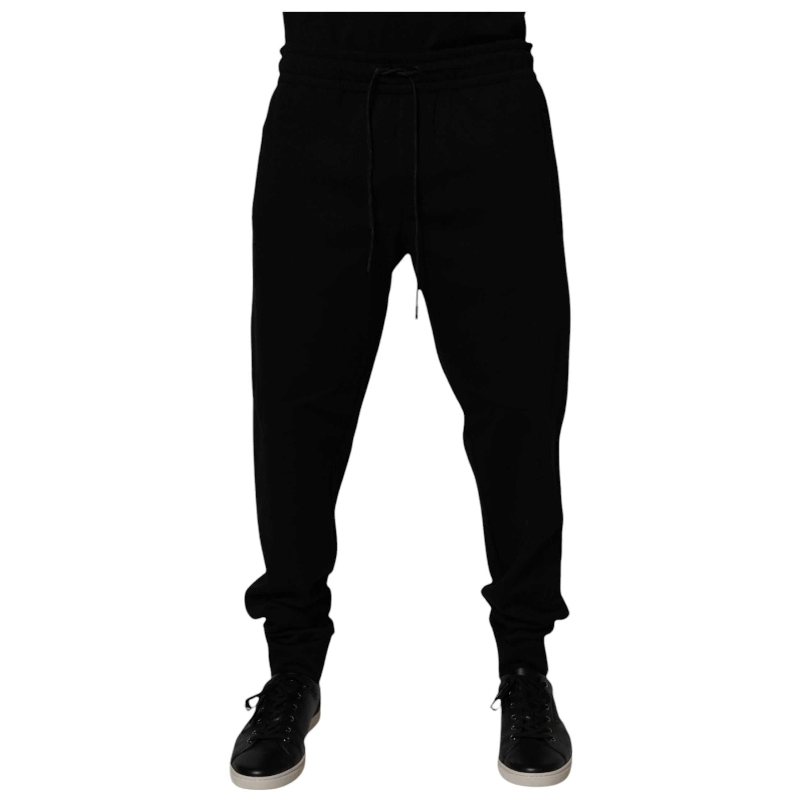 Dolce & Gabbana Black Cotton Blend Jogger Sweatpants