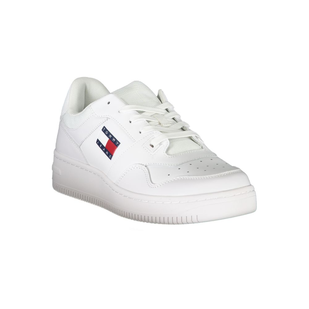 Tommy Hilfiger White Leather Sneaker for Sophisticated Style