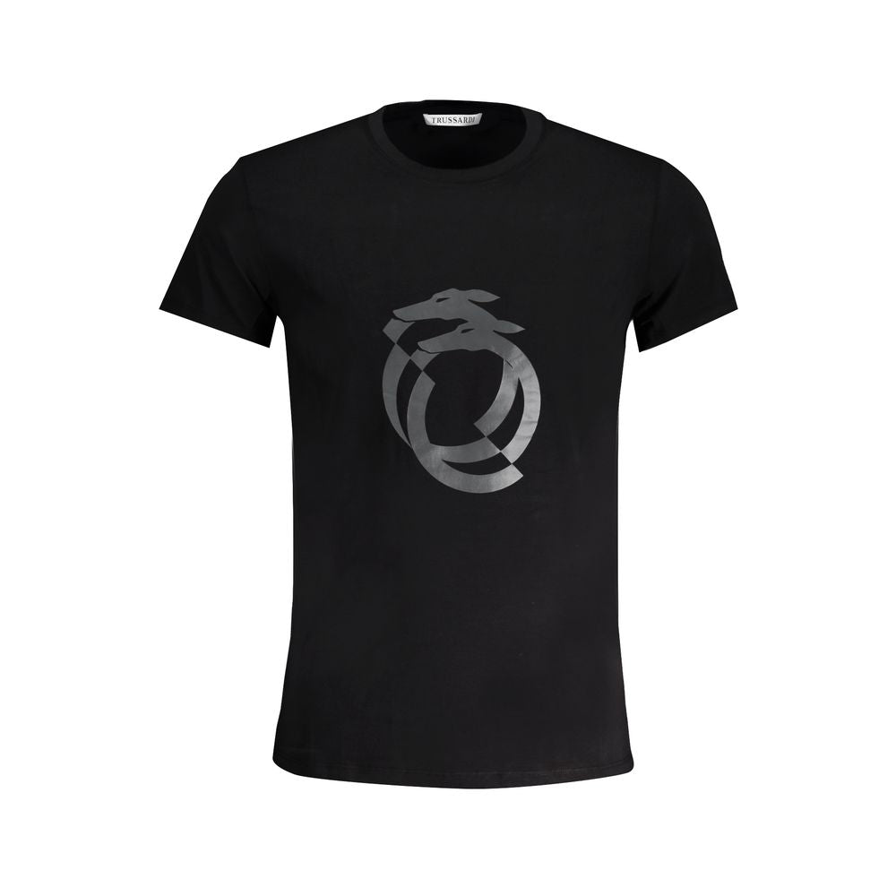 Trussardi Black Cotton T-Shirt for Timeless Sophistication