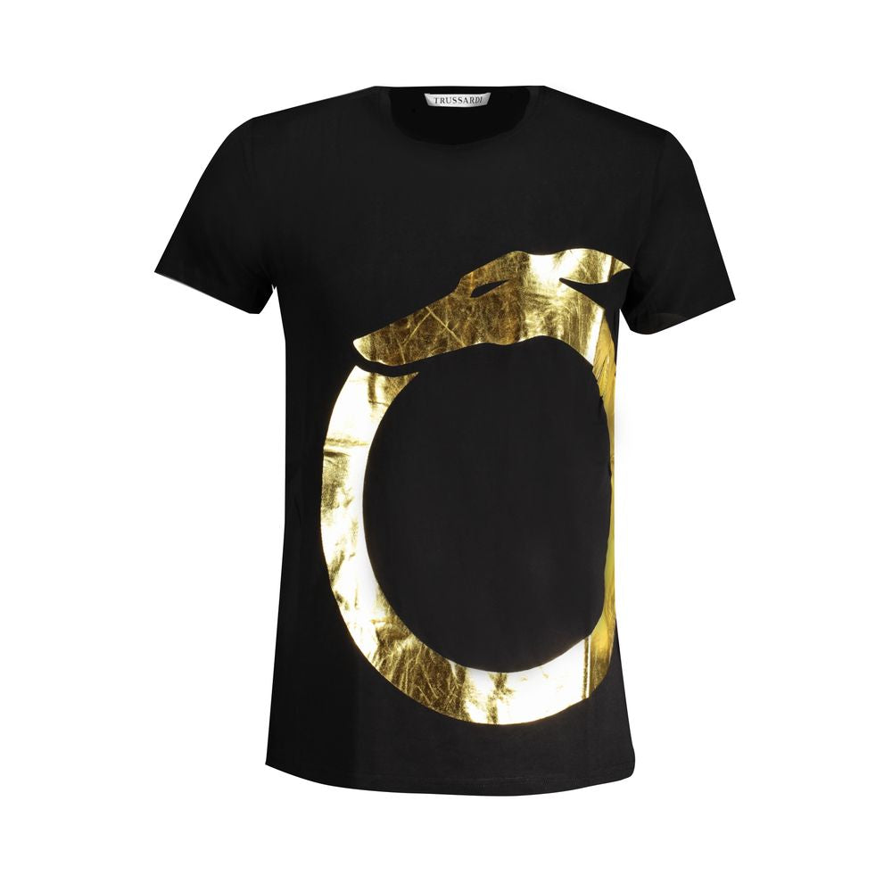 Trussardi Black Cotton T-Shirt for Effortless Elegance