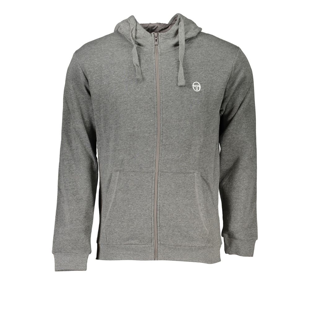 Sergio Tacchini Gray Cotton Sweater for Timeless Elegance