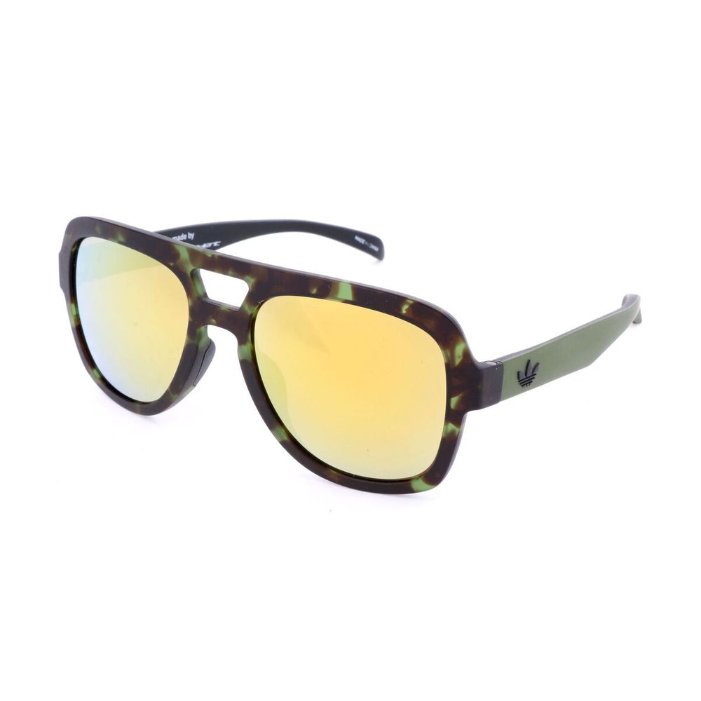 Adidas Brown Acetate Sunglasses with Golden Mirror Lenses