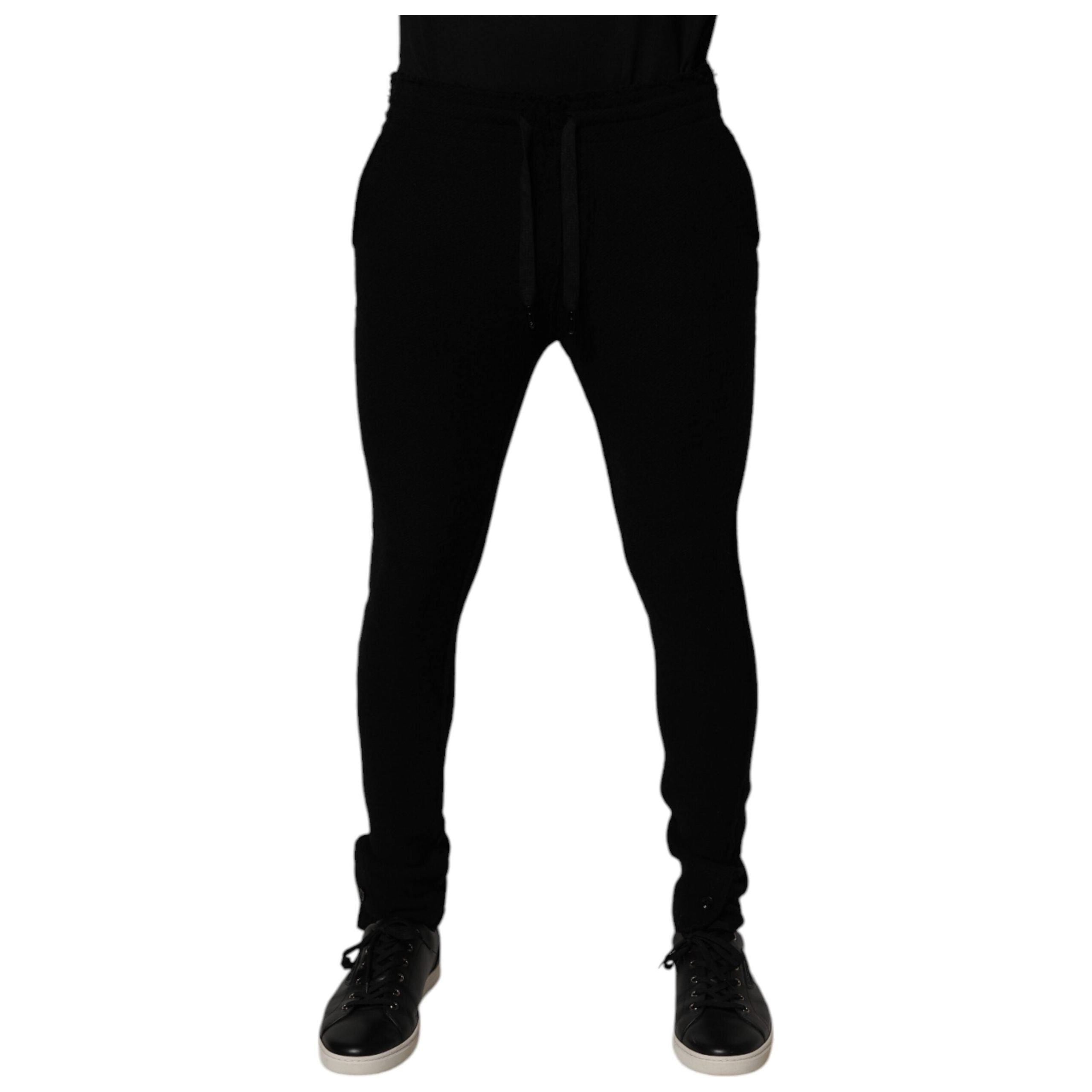 Dolce & Gabbana Black Cashmere Jogger Sweatpants Pants