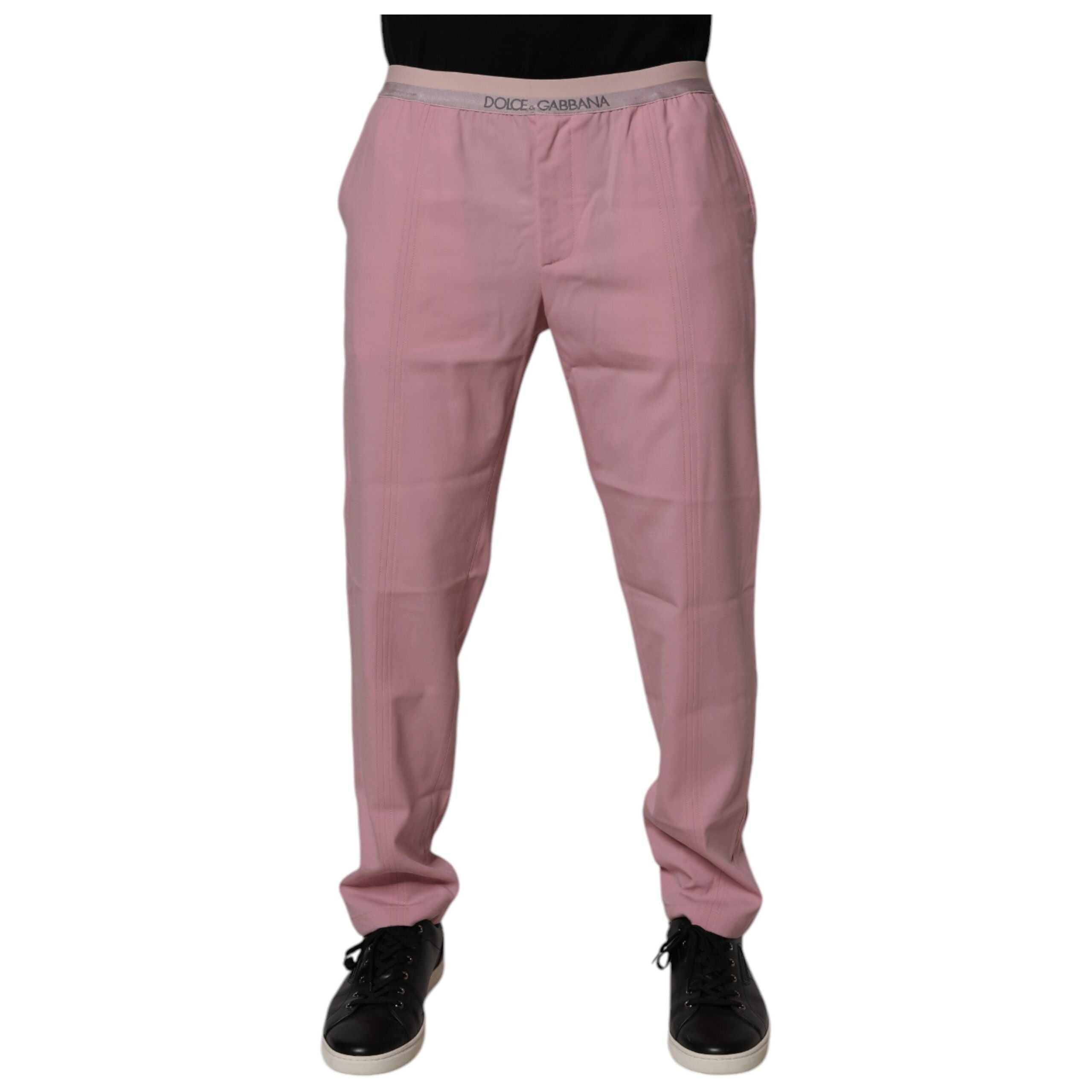 Dolce & Gabbana Pink Cotton Stretch Chino Pants