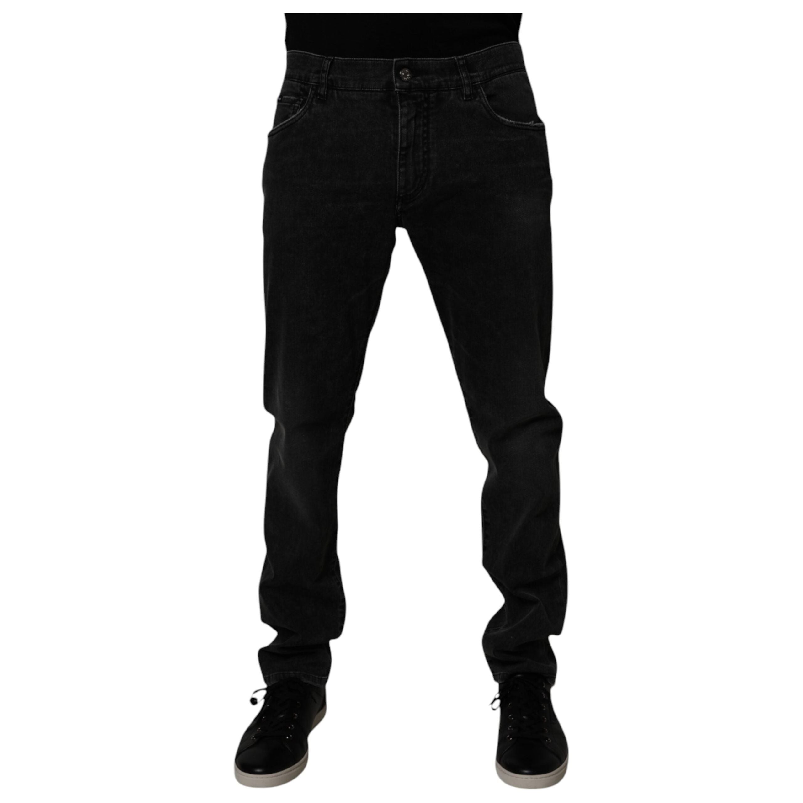 Dolce & Gabbana Light Blue Leaf Cotton Classic Denim Jeans