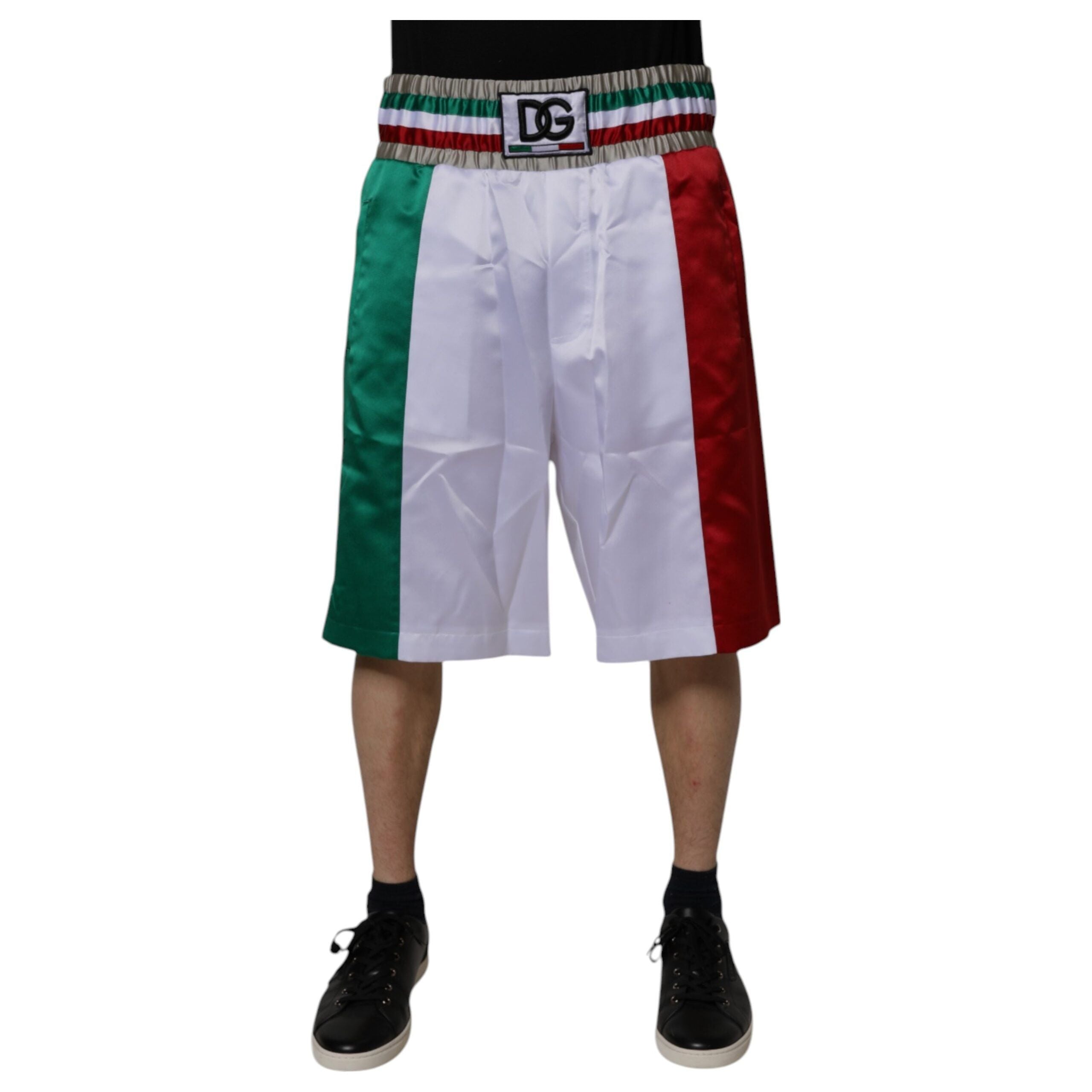 Dolce & Gabbana Multicolor Cotton Italia Bermuda Shorts
