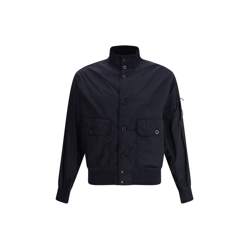 C.P. Company Black Cotton Jacket With Iconic Lens