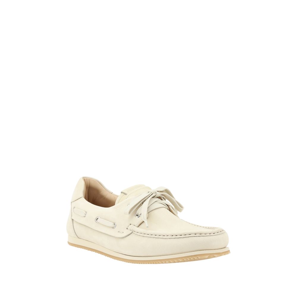 Jacquemus Cream Leather Loafers - Elegant Footwear Redefined