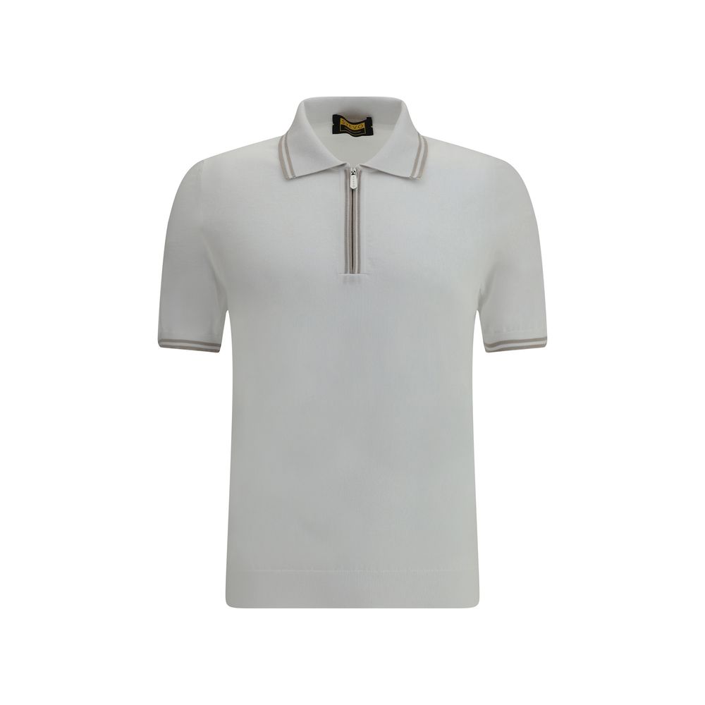 Svevo Navy Cotton Polo Shirt Zipper - Sophisticated Luxury Essential