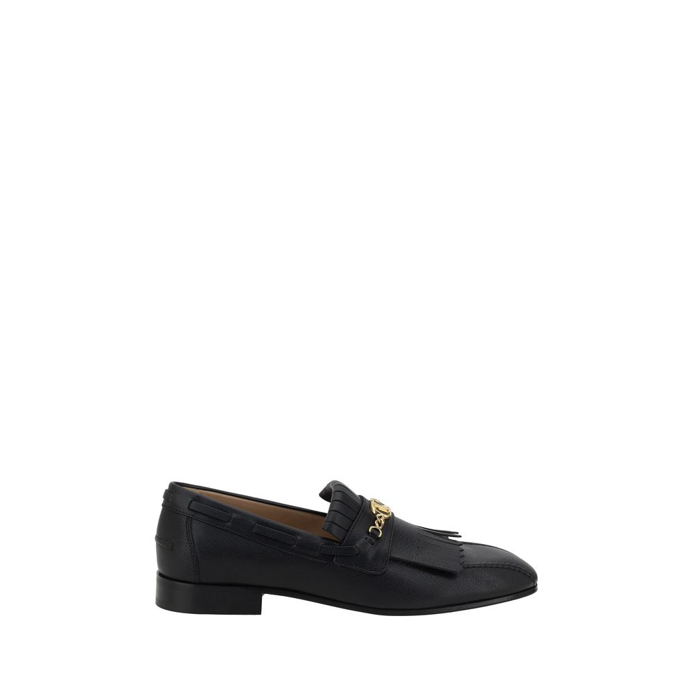 Valentino Black Exquisite Kid Leather Loafers