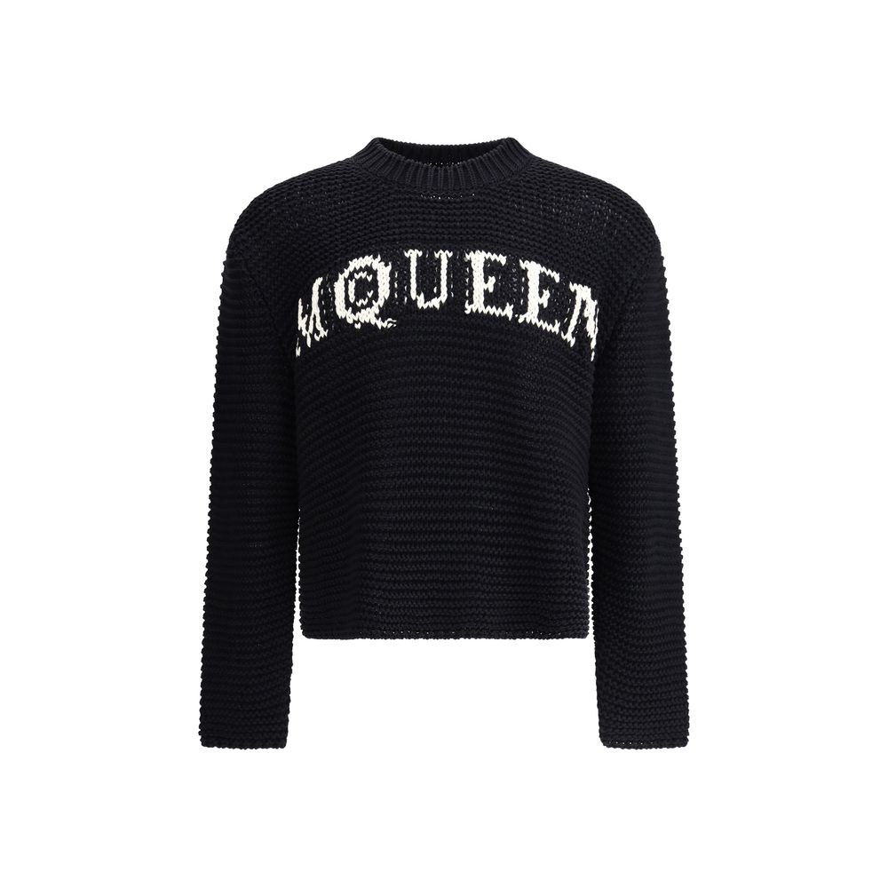 Alexander McQueen Black Cotton Knit Sweater