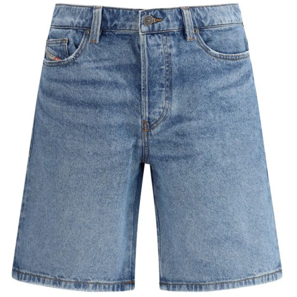 Diesel Blue Cotton Denim Shorts for Effortless Urban Elegance