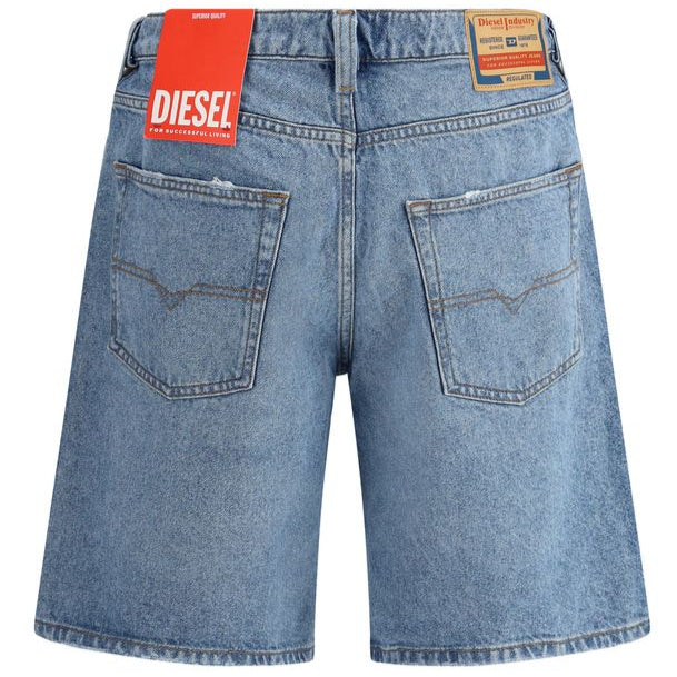Diesel Blue Cotton Denim Shorts for Effortless Urban Elegance
