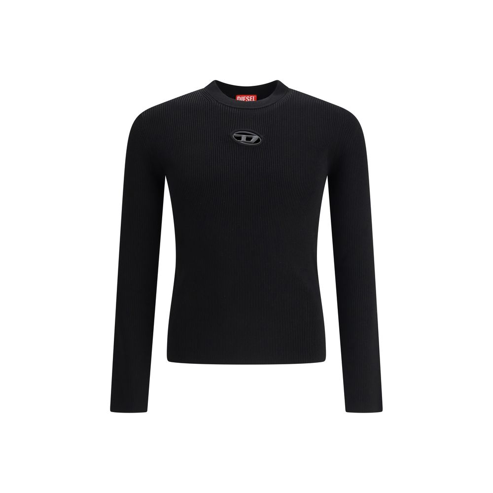 Diesel Grey Cotton K-Zackary-Round Sweater with Iconic Detailing