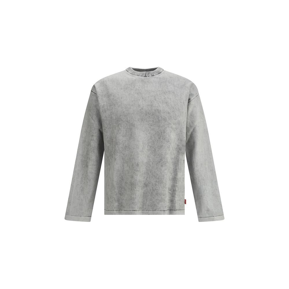 Diesel Grey Cotton K-Brutus Sweater: Timeless Elegance Redefined