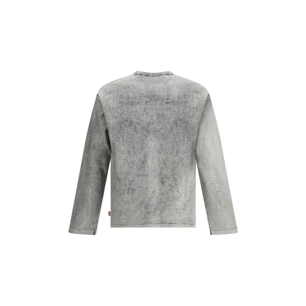 Diesel Grey Cotton K-Brutus Sweater: Timeless Elegance Redefined