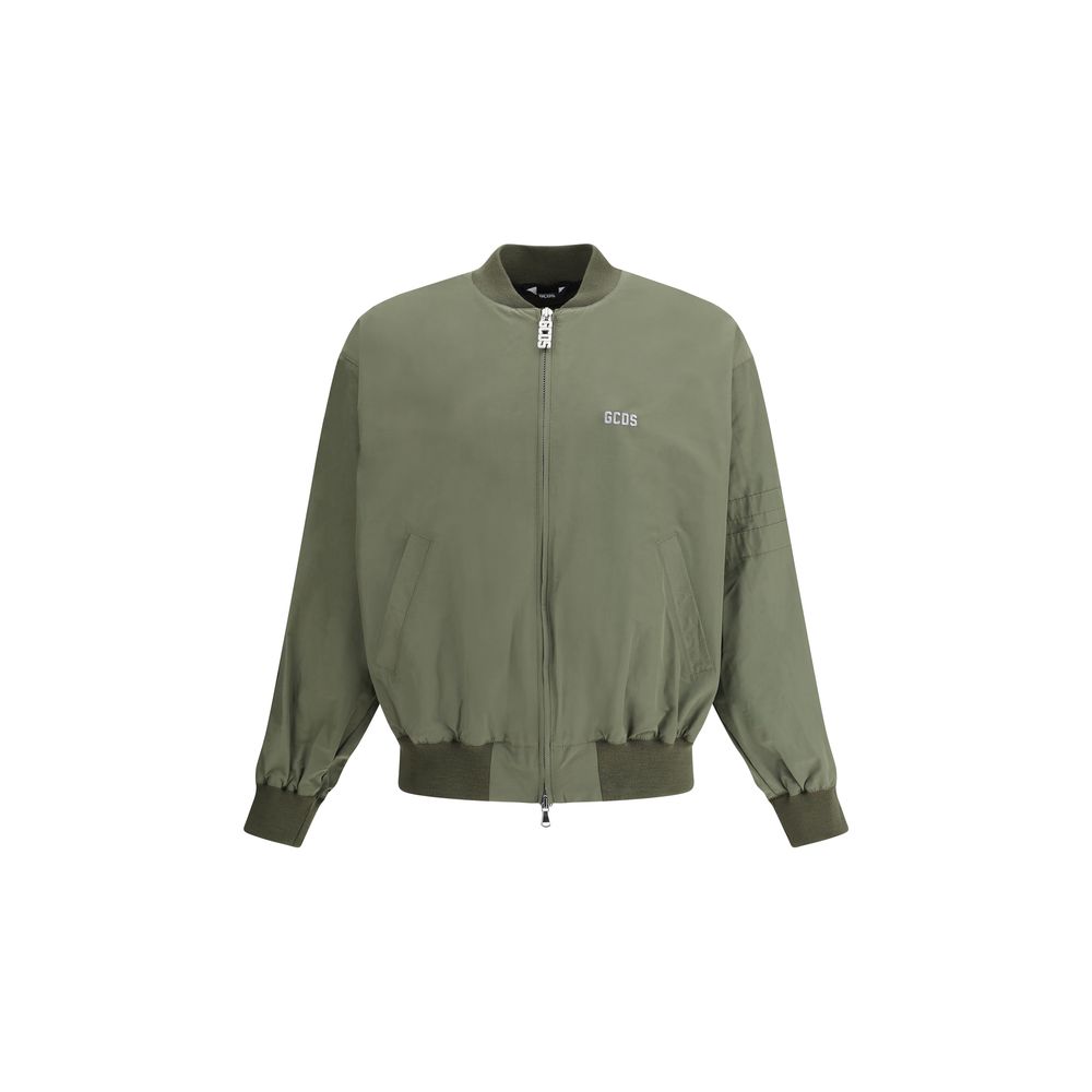 GCDS Black Cotton Varsity Bomber Jacket - Luxe Streetwear Essential
