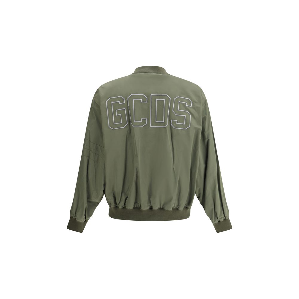 GCDS Black Cotton Varsity Bomber Jacket - Luxe Streetwear Essential