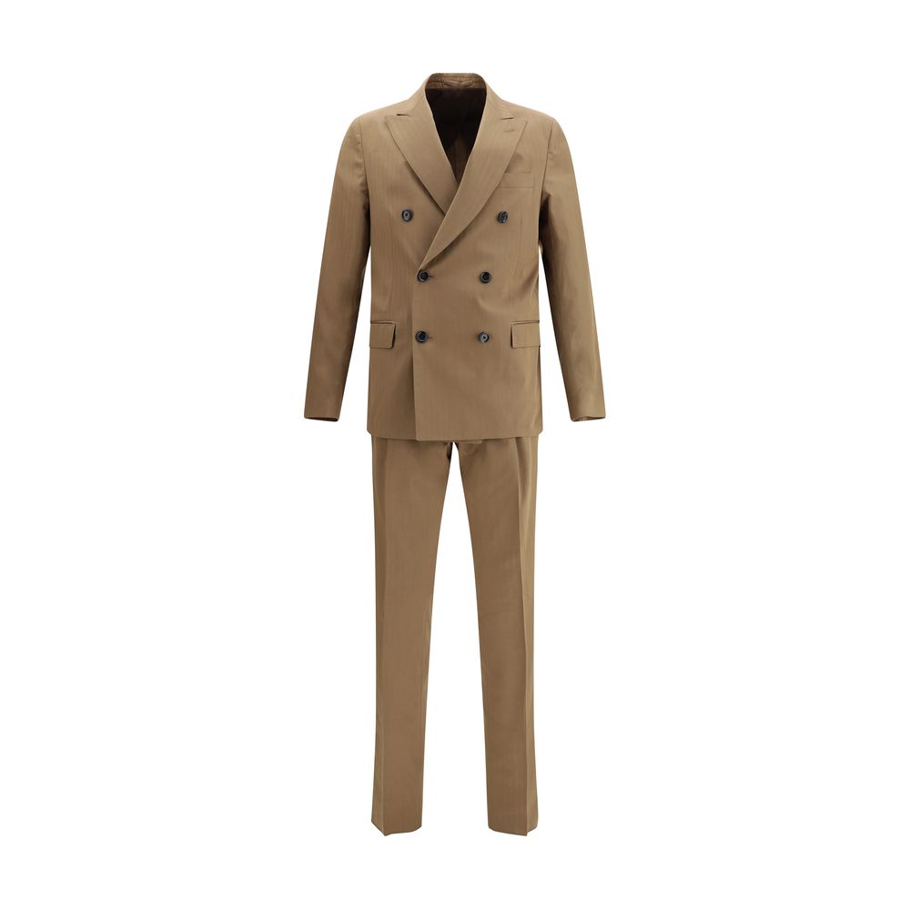 Lardini Navy Cotton Suit Tailored for Timeless Sophistication