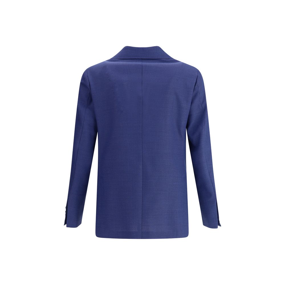Gi Capri Navy Virgin Wool Blazer Jacket for Timeless Elegance