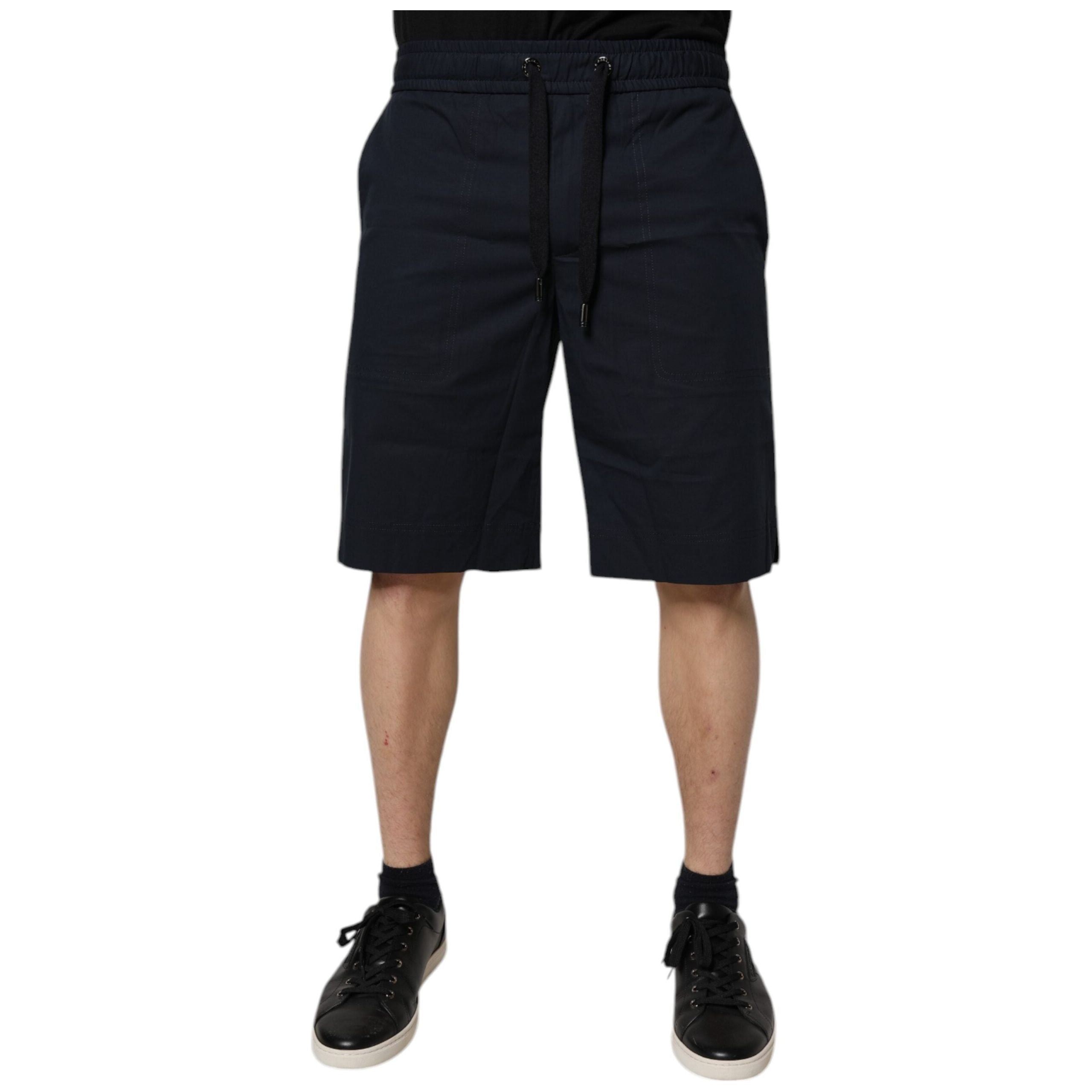Dolce & Gabbana Dark Blue Cotton Bermuda Sweatshorts
