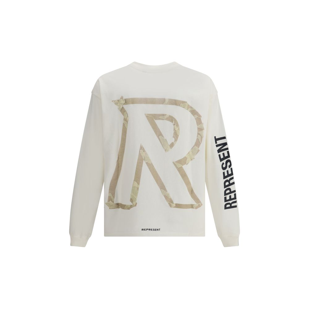Represent Black Cotton Long Sleeve Jersey With Scotch Effect Logo