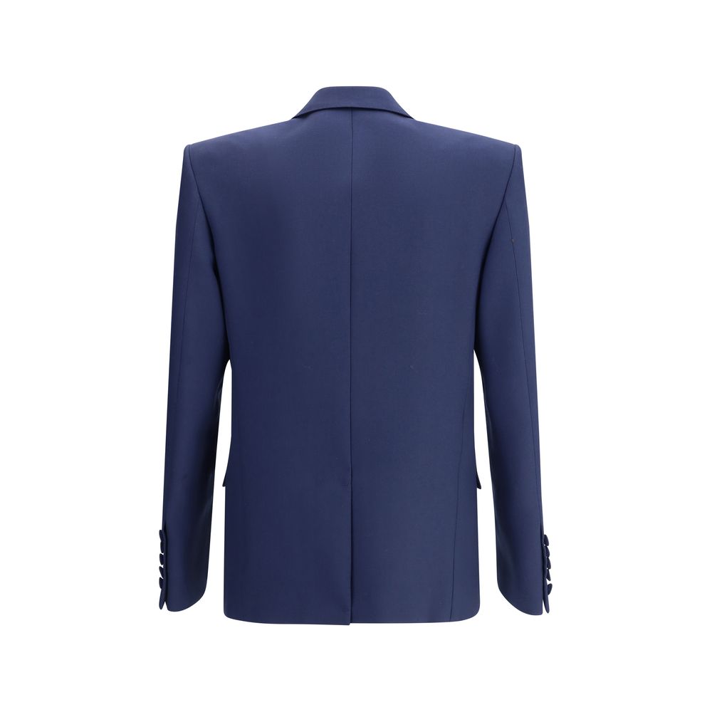 Valentino Navy Virgin Wool Blazer for Timeless Elegance