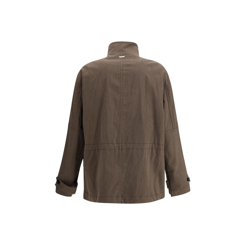 Ferragamo Navy Cotton Jacket for Timeless Sophistication