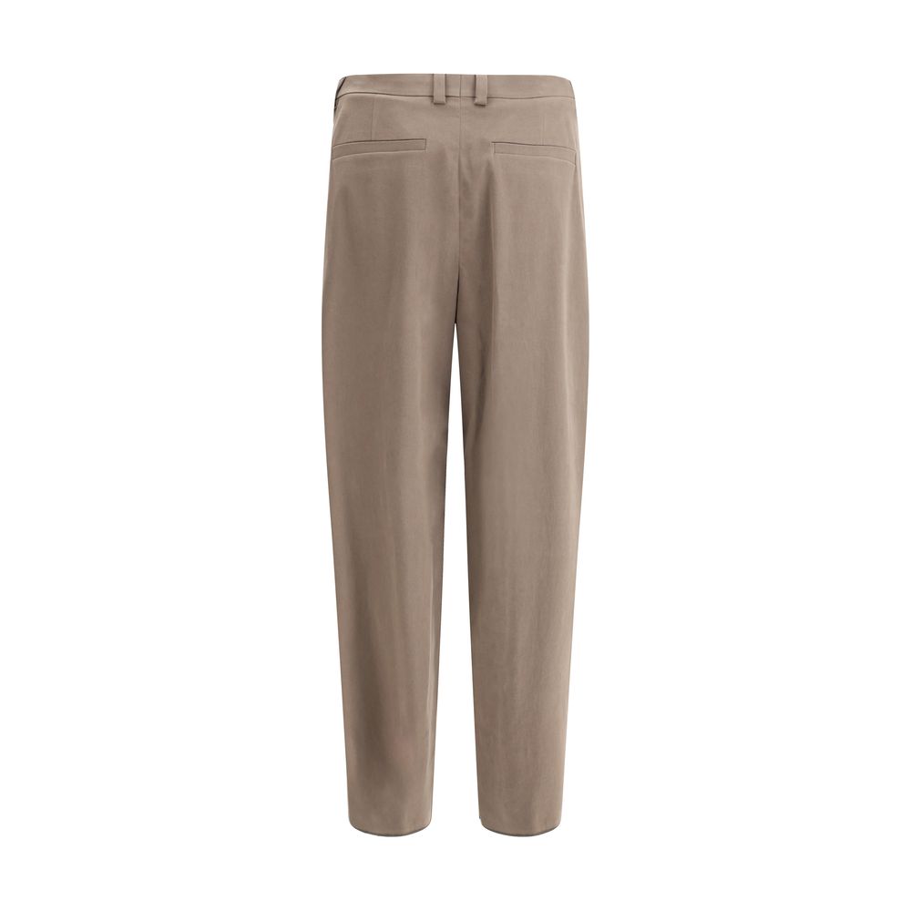 Ferragamo Cream Cotton Wide-Leg Pants for Elegant Sophistication