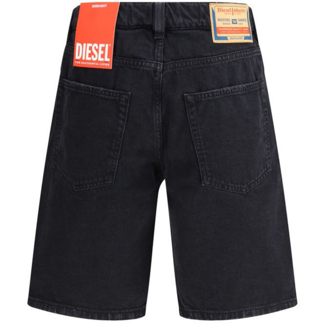 Diesel Black Denim Shorts for Effortless Sophistication