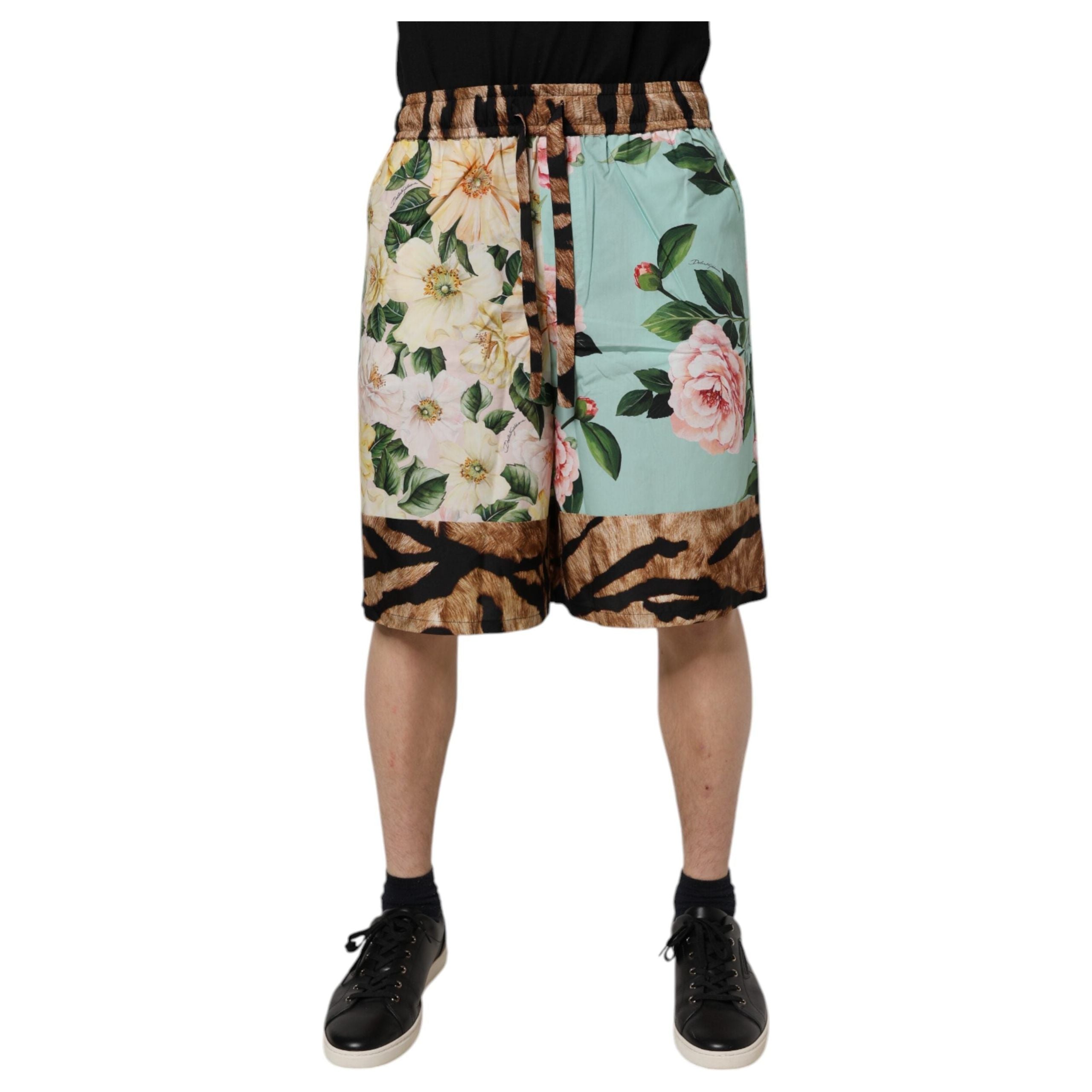 Dolce & Gabbana Multicolor Cotton Floral Bermuda Shorts